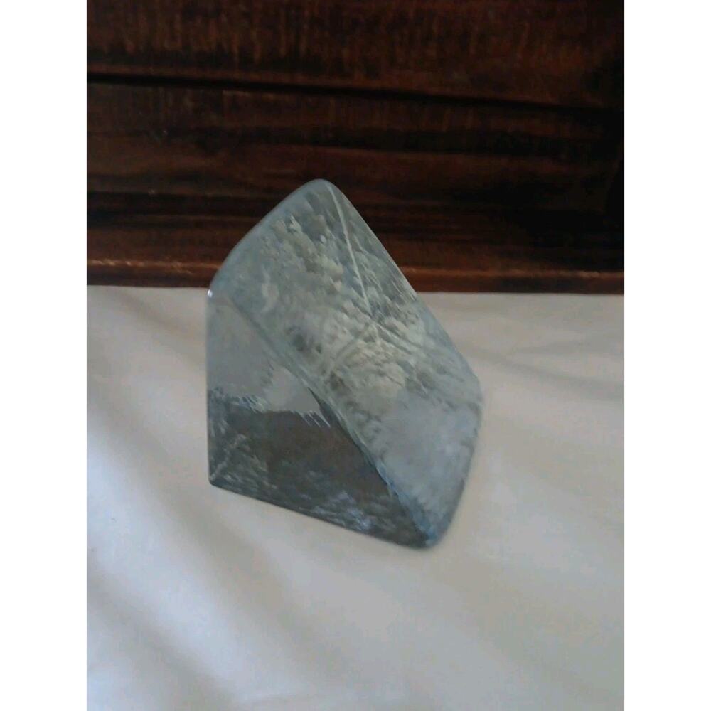 BLENKO CRYSTAL PIE SLICE PAPERWEIGHT